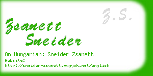zsanett sneider business card